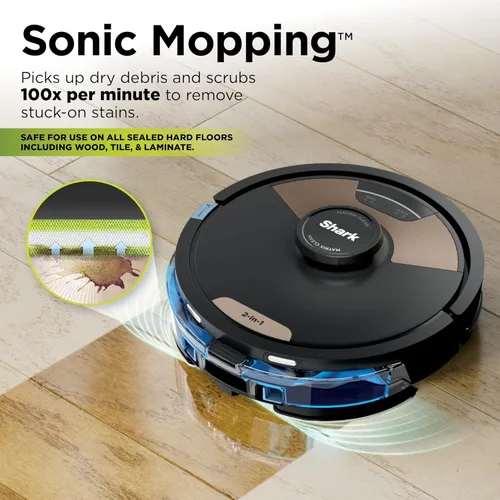 Miniatura 3 de Shark Matrix Plus Robot Aspiradora y Trapeadora 2 en 1 con Trapeado Sónico, Matrix Clean, Mapeo del Hogar, Base de Vaciado Automático HEPA sin