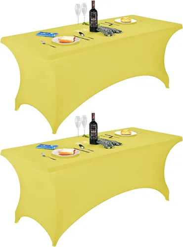 Miniatura 64 de FORLIFE - Funda de mesa de elastano, mantel ajustado de 4 pies para mesas rectangulares, funda elástica para patio, universal para bodas, banquetes