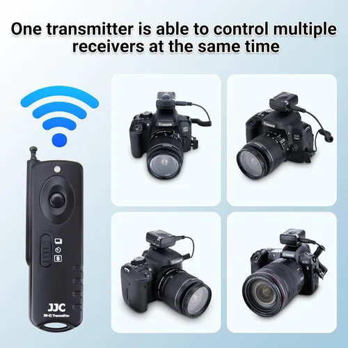 Miniatura 6 de JJC Control remoto inalámbrico de radio para Canon EOS Rebel T7 T6 T5 EOS R50V R6 V R6 Mark III II R7 R8 R100 RP R T8i T7i T6i T6s T5i T4i SL3 SL2