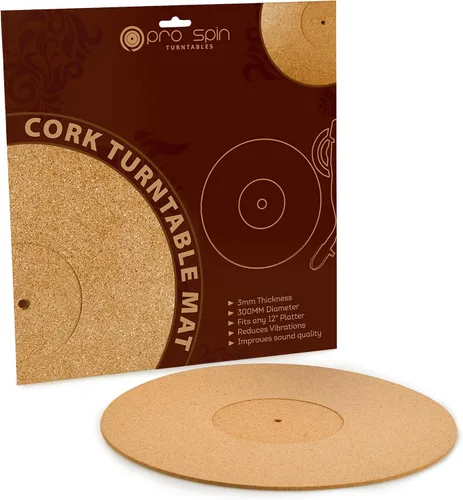 Miniatura 5 de PRO SPIN - Tapete giratorio de corcho para tocadiscos de vinilo LP (0.118 pulgadas) Tapete para tocadiscos con soporte de sonido acústico de alta