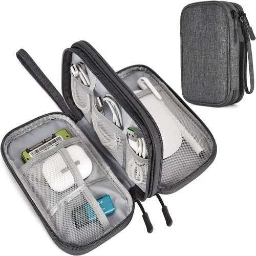 Miniatura 16 de CAAORDKSO Bolsa Organizadora de Electrónicos para Viaje, Estuche Pequeño Organizador de Cables Impermeable, Bolsa de Accesorios, Estuche Electrónico