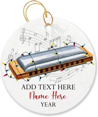 Miniatura 8 de Adorno de Navidad personalizado de acordeonista que toca acordeón, nombre personalizado y año, adorno de Navidad para acordeonista, instrumento