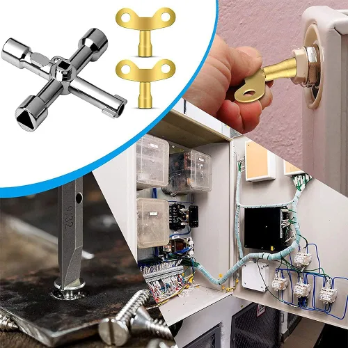 Miniatura 2 de 2 llaves triangulares Matel Triangular Socket Universal Utility Keys para bloqueo de panel triangular. 0.354 in