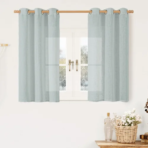 Miniatura 185 de LAMIT Cortinas de lino sintético para dormitorio, paneles filtrantes de luz, cortinas de lino con protección de privacidad con ojales para ventanas