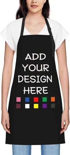Delantal personalizado para mujer, delantal con logotipo personalizado con foto, texto personalizado para cocina, impermeable, delantal de cocina de