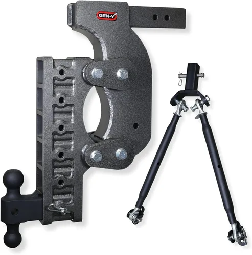 Miniatura 4 de GEN-Y Hitch Enganche de remolque resistente para receptor de 2.5 pulgadas, caída y elevación de 6 pulgadas con 4 posiciones ajustables, incluye