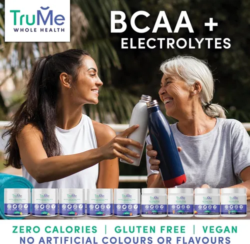 Miniatura 7 de TruMe Clean - Polvo de electrolitos BCAA vegano - Cereza - 2:1:1 sin azúcar sin sucralosa BCAA Aminoácidos Suplemento para mujeres/hombres