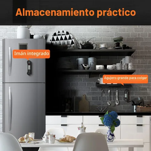 Miniatura 7 de ThermoPro TP19H Termómetro digital impermeable para carnes con luz de fondo anbidextra y detección de movimiento, termómetro de cocina para negro