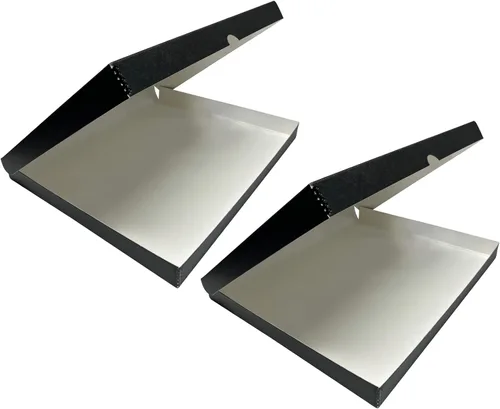 Miniatura 21 de Lineco 16x20 Caja de almacenamiento tipo folio negra con tapa, 1.75" de profundidad. Sin ácidos con borde de metal. Preserva la longevidad