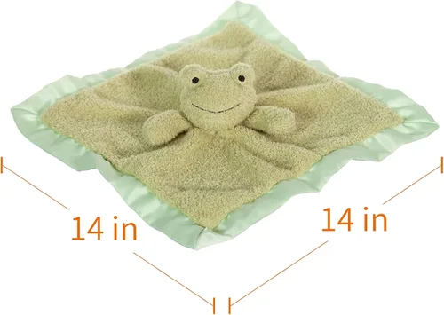 Miniatura 6 de Apricot Lamb Manta de felpa de lujo con diseño de rana verde y animales de peluche (rana verde, 14 pulgadas)