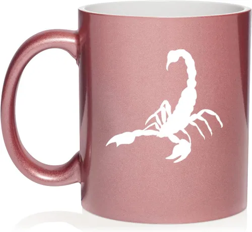 Miniatura 5 de Daylor Taza de café de cerámica Scorpion, regalo para ella, él, amigo, compañero de trabajo, esposa, esposo (11 onzas, azul)
