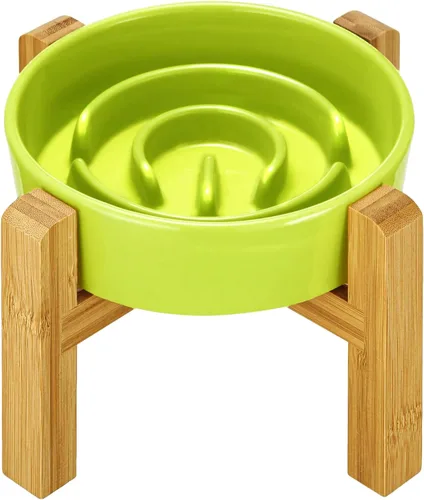 Miniatura 14 de Cuencos de cerámica para perros de alimentación lenta, 2.0 tazas de comedero lento para perros medianos y grandes, cuenco de laberinto de Blanco