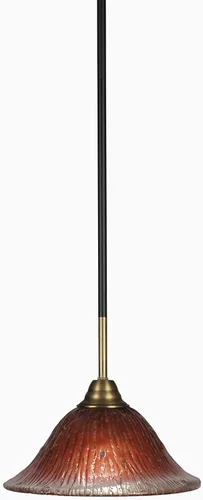 Miniatura 226 de Toltec Lighting Paramount - Mini colgante de 1 luz en acabado negro mate con cristal de arte perla de 7 pulgadas y estilo negro