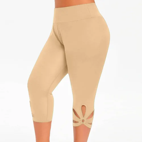 Miniatura 33 de Pantalones capri para mujer, estilo casual, de verano, elásticos, de cintura alta, pantalones de yoga, ajuste atlético, pantalones deportivos