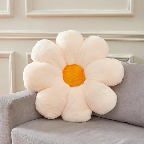 Miniatura 19 de Almohada de 17.7 Pulgadas en Rosa Caliente con Diseño de Margarita, Almohada Decorativa en Forma de Flor, Cojín para Niñas, Adultos, Linda