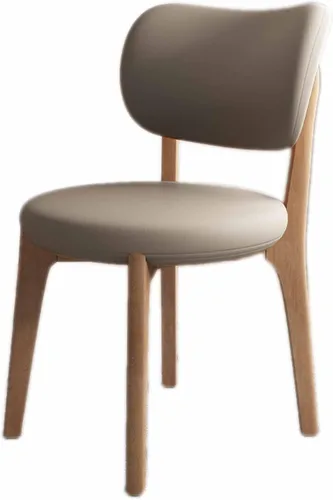 Miniatura 39 de Juego de 2 sillas de comedor tapizadas de cuero suave, sillas de comedor de madera maciza, con asiento acolchado y patas de madera para cocina, sala