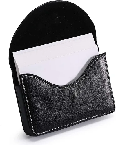 Miniatura 3 de Funda de piel para tarjetas con cierre magnético, Piel Negro