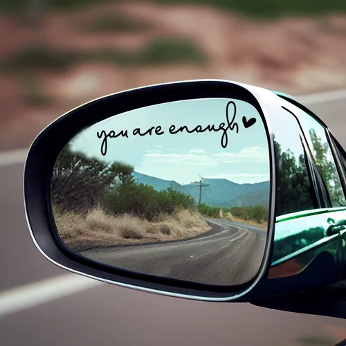 Miniatura 5 de 3 calcomanías con el texto “You are Enough” para espejo retrovisor, para auto, para vasos térmicos, botellas de agua y ventanas, calcomanías