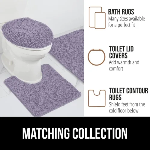 Miniatura 383 de Gorilla Grip - Tapete de baño de felpilla gruesa, suave y absorbente, secado rápido, de microfibra, con reverso de caucho, para piso de ducha, Nube