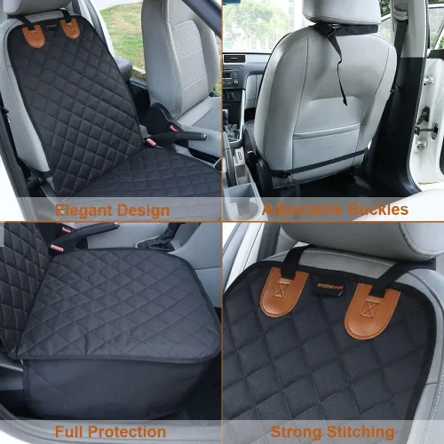 Miniatura 4 de 2 fundas de asiento delantero de automóvil para perros, a prueba de arañazos, funda antideslizante para asiento de automóvil para perros, funda