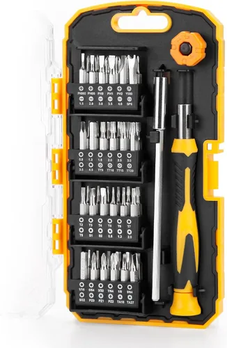 KREBS Juego de destornilladores de precisión 51 en 1 con puntas Kit de destornillador magnético para electrónica portátil, estuche de almacenamiento