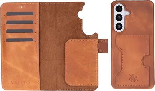 Miniatura 61 de Venito Florence - Funda de piel compatible con Samsung Galaxy S9, extra segura con bloqueo RFID, cartera desmontable para teléfono (gris decolorado)