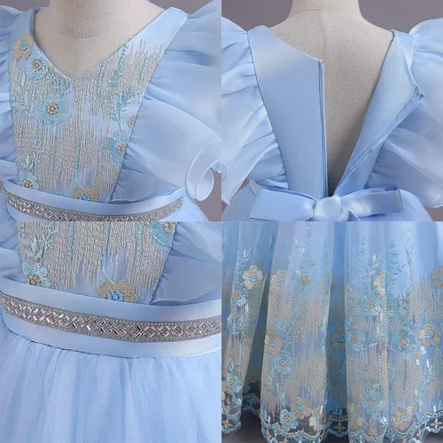 Miniatura 6 de Vestido de princesa para niña vestido de tul hinchado vestido de dama de honor boda comunión fiesta de cumpleaños concurso vestido de graduación