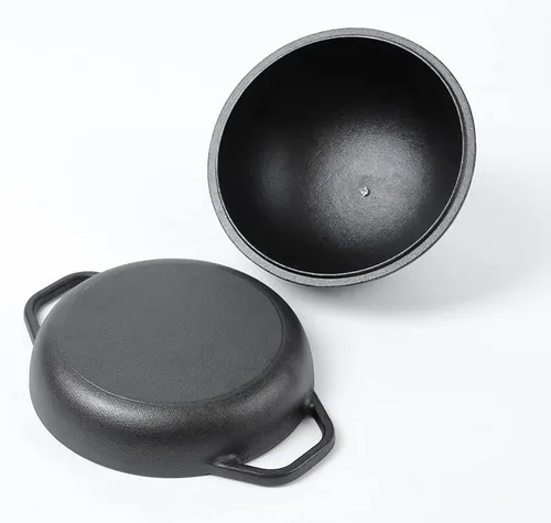 Miniatura 6 de HAWOK Cloche de pan de hierro fundido, diámetro.7.8 pulgadas/20cm, 0.95 cuartos de galón, molde para hornear masa madre pre-sazonado negro