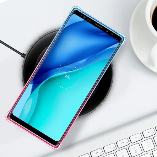 Miniatura 7 de Funda para Galaxy Note 9, funda transparente con bonito degradado para teléfono, TPU reforzado, parte trasera de policarbonato duro, funda