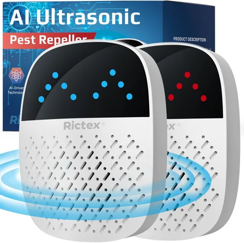 Repelente ultrasónico de plagas enchufable: repelente de ratones y roedores para interiores, repelente electrónico de ratas para el hogar, deshazte