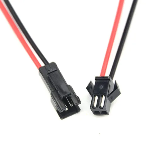 Miniatura 3 de 100 unidades, 50 pares JST SM 2PIN 24AWG hembra y macho enchufe de conexión con conector de terminal rojo y negro, cable de cable para tira de luz