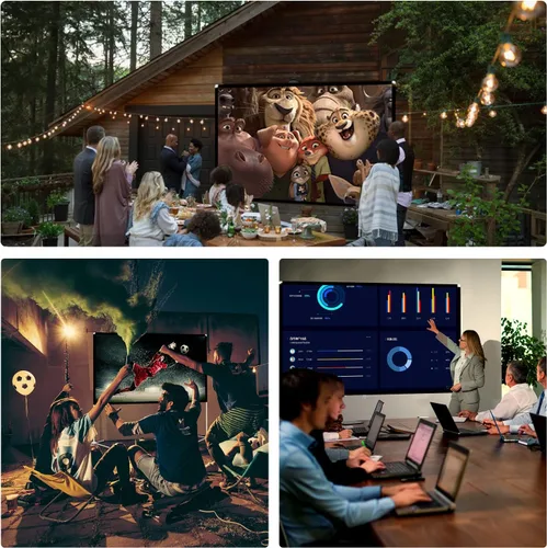 Miniatura 7 de Pantalla de proyector portátil Película al aire libre: Pantallas de proyección 4K traseras plegables Soporte para acampar Viaje Patio trasero Video