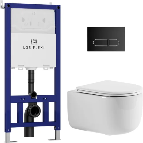 Miniatura 7 de Sistema de inodoro colgado en la pared con comodidad y alargamiento, Los Flexi, inodoro montado en la pared con taza ajustable flotante, tanque