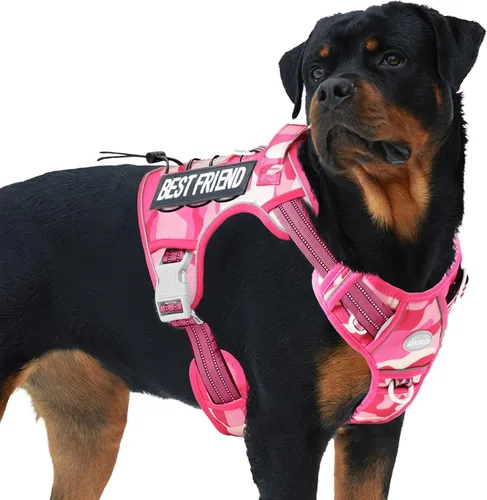 Miniatura 69 de Auroth - Arnés táctico para perros pequeños y medianos, sin tirones, arnés ajustable para mascotas, reflectante, K9, entrenamiento, trabajo, de Gris