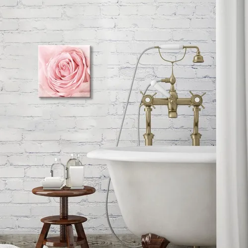Miniatura 8 de Lienzo de primer plano con rosas rosadas, arte de pared rosa rubor, decoración de baño, luz estética, decoración de dormitorio, obras de arte