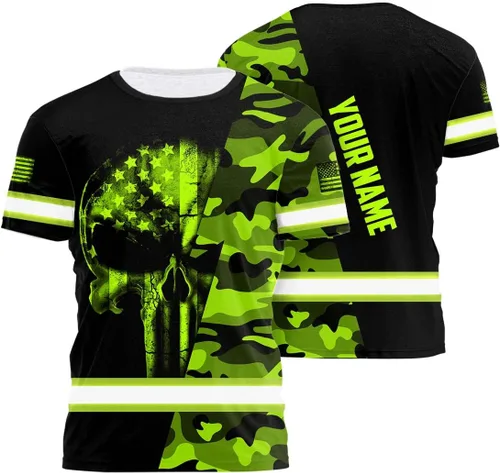 Miniatura 25 de Maddly Colección de ropa de trabajo de alta visibilidad con bandera de EE. UU., personalizada con nombre para trabajadores, corredores, camioneros