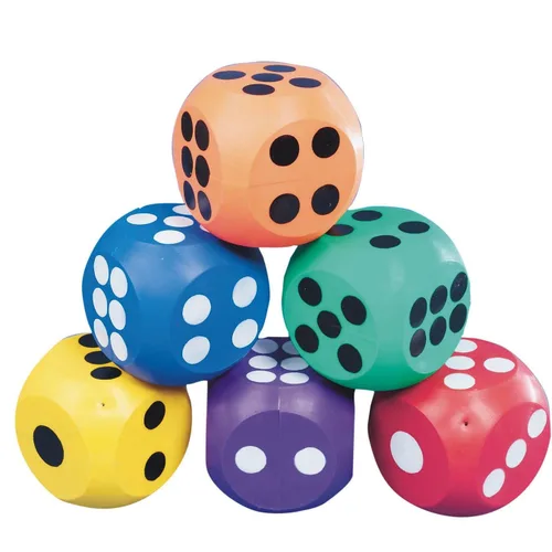 S&S Worldwide Dados grandes y seguros de 4 pulgadas. Los dados de diferentes colores son ideales para juegos, aulas y clases de PE. Los dados