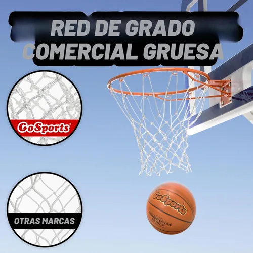 Miniatura 4 de GoSports Borde de baloncesto de 18" de acero de regulación - Elija entre fijo o desmontable - Úselo para reemplazo o montaje en garaje