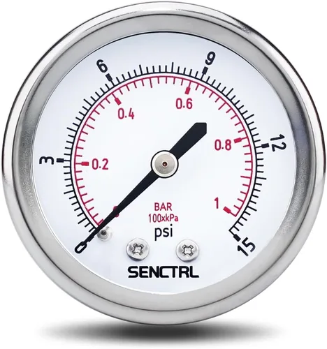 Miniatura 16 de SENCTRL Medidor de presión de 200 psi, tamaño de dial de 2 pulgadas, montaje trasero 1/4 NPT, impermeable, caja de acero inoxidable, para filtro
