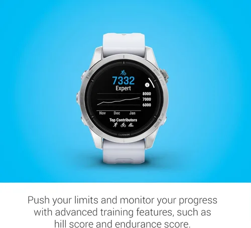 Miniatura 6 de Garmin epix Pro (Gen 2), 42mm, reloj inteligente de alto rendimiento, tecnología de entrenamiento avanzada, linterna incorporada, Whitestone Plata