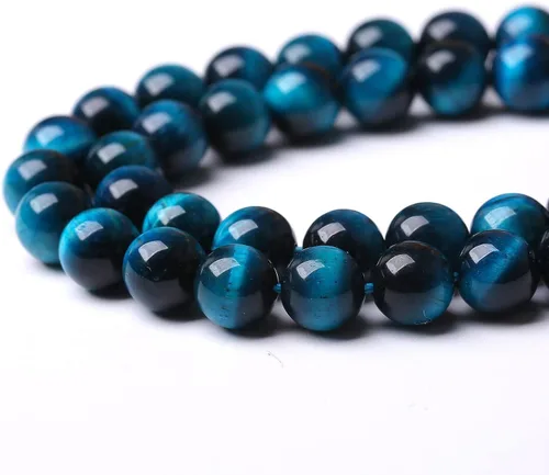 Miniatura 6 de Cuentas sueltas de ojo de tigre azul, cuentas sueltas redondas naturales para hacer joyas, bricolaje, pulseras, collares, aretes, 0.236 pulgadas