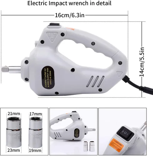Miniatura 6 de Trihelper - Kit de gato eléctrico para automóvil de 12 V con tijera eléctrica con capacidad de 3 toneladas para cambio de neumáticos y emergencias
