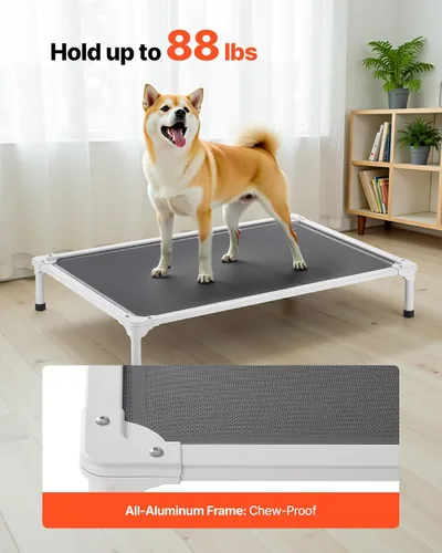 Miniatura 3 de VEVOR Cama elevada a prueba de mordidas para perros, cama portátil elevada con marco de tubo metálico de aluminio y malla transpirable de Textilene
