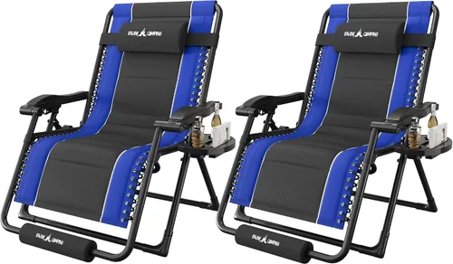 Miniatura 21 de Amopatio XL Padded Zero Gravity Chairs Foldable Zero Gravity Lounge Chair Outdoor Portable Reclining Chair with Removable Cup