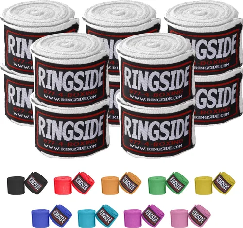 Miniatura 25 de Ringside Mexican Style Boxing Hand Wraps (Pairs) - 180" Semi-Elastic Cotton Blend Wrist Support with Thumb Loop for MMA, Muay Thai, Kickboxing