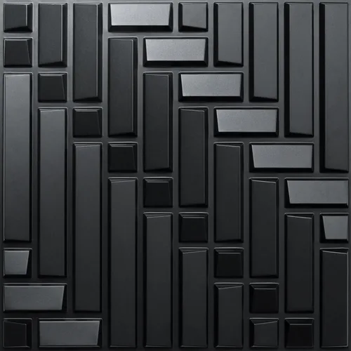 STICKGOO Paneles de pared 3D negros para despegar y pegar, paneles de pared de PVC negro para decoración de paredes interiores, paneles de pared
