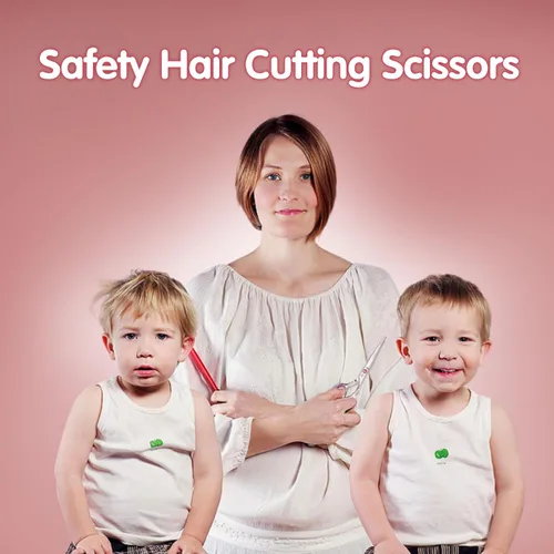 Miniatura 4 de Kit de tijeras de corte de pelo de punta redonda de seguridad para niños, hombres, mujeres y uso en salones, tijeras profesionales de peluquería