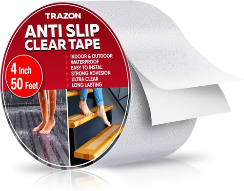 Miniatura 16 de Cinta de agarre - Cinta antideslizante resistente transparente para interiores y exteriores, 1 pulgada * 35 pies, rollo/adhesivos antideslizantes