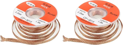 Miniatura 9 de MECCANIXITY Trenza de mecha de soldadura, trenza de mecha desoldadora sin limpieza, 0.08 pulgadas de ancho y 4.92 pies de longitud para quitar