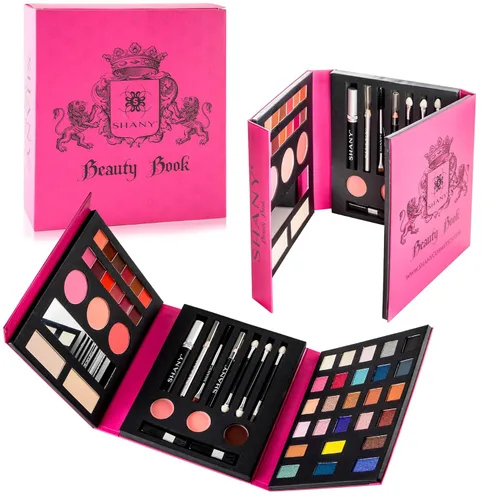 SHANY Juego de maquillaje de libro de belleza original todo en uno, kit de maquillaje de viaje, 35 colores, sombra de ojos, cejas, rubores, paleta